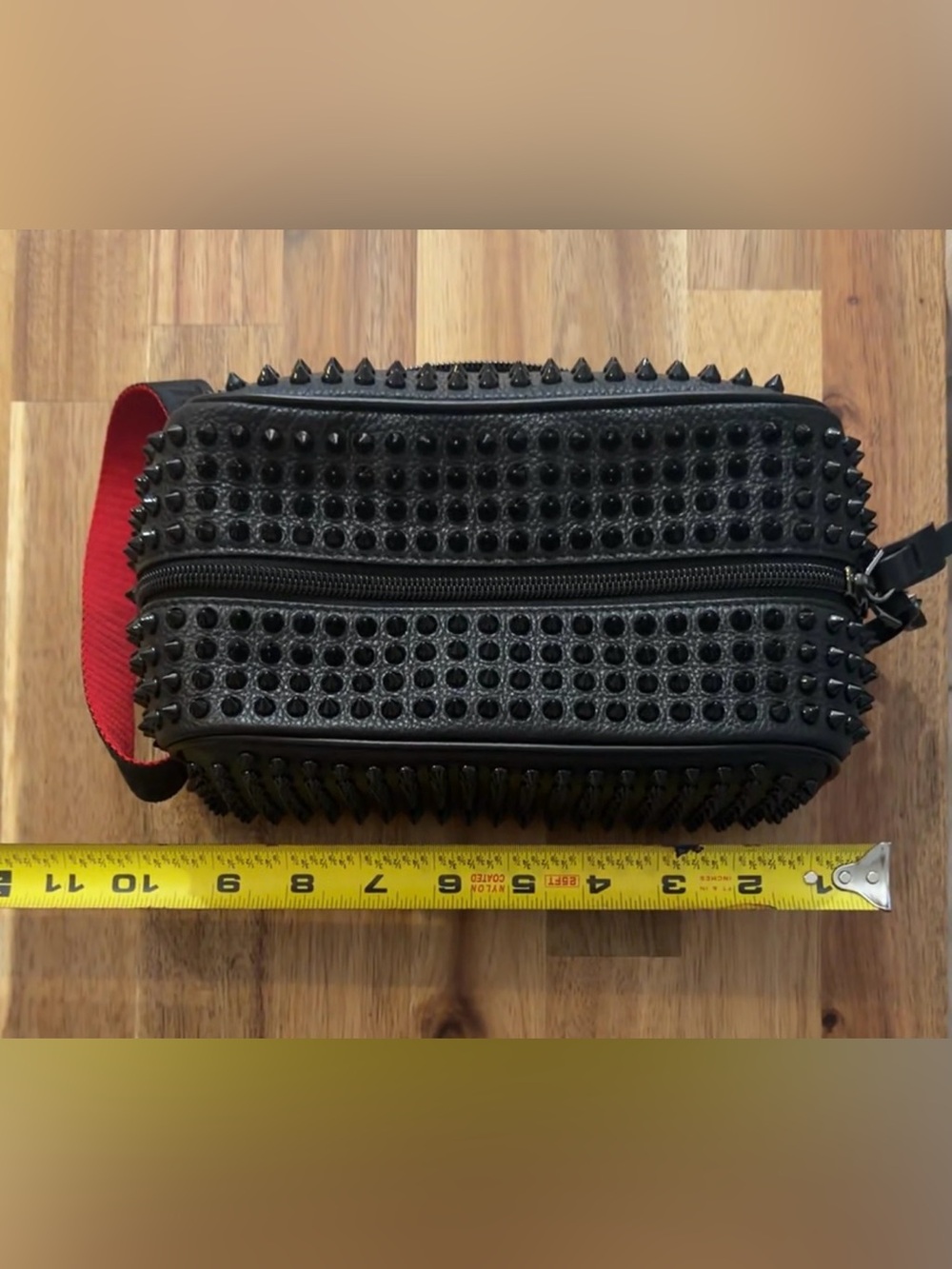 Christian Louboutin Men's Blaster Spiked Leather Travel Toiletry Bag - Picture 11 of 14